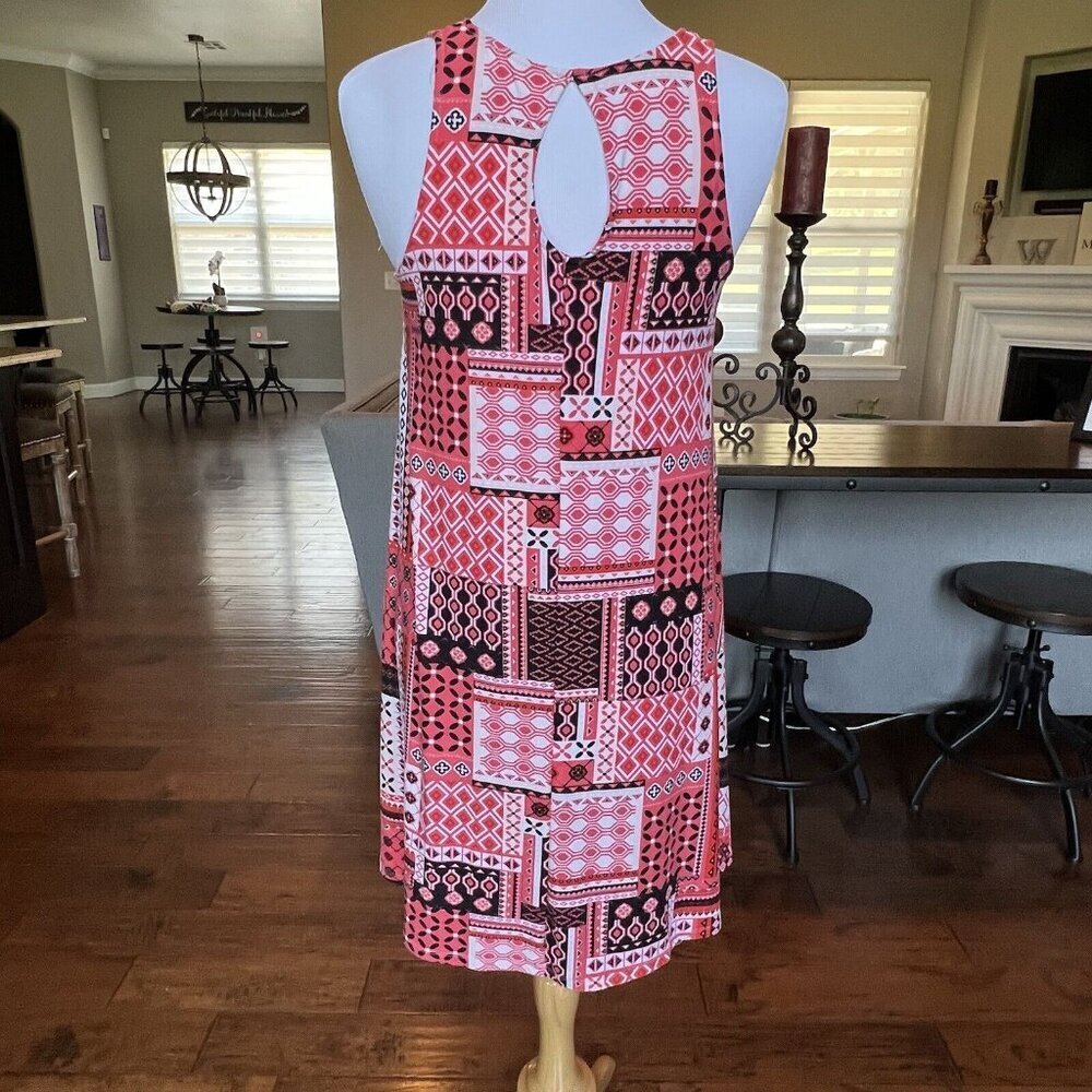 Bobbie Brooks Sleeveless Knit Dress Small Soft Casual Summer Patchwork Print S - Picture 5 of 14